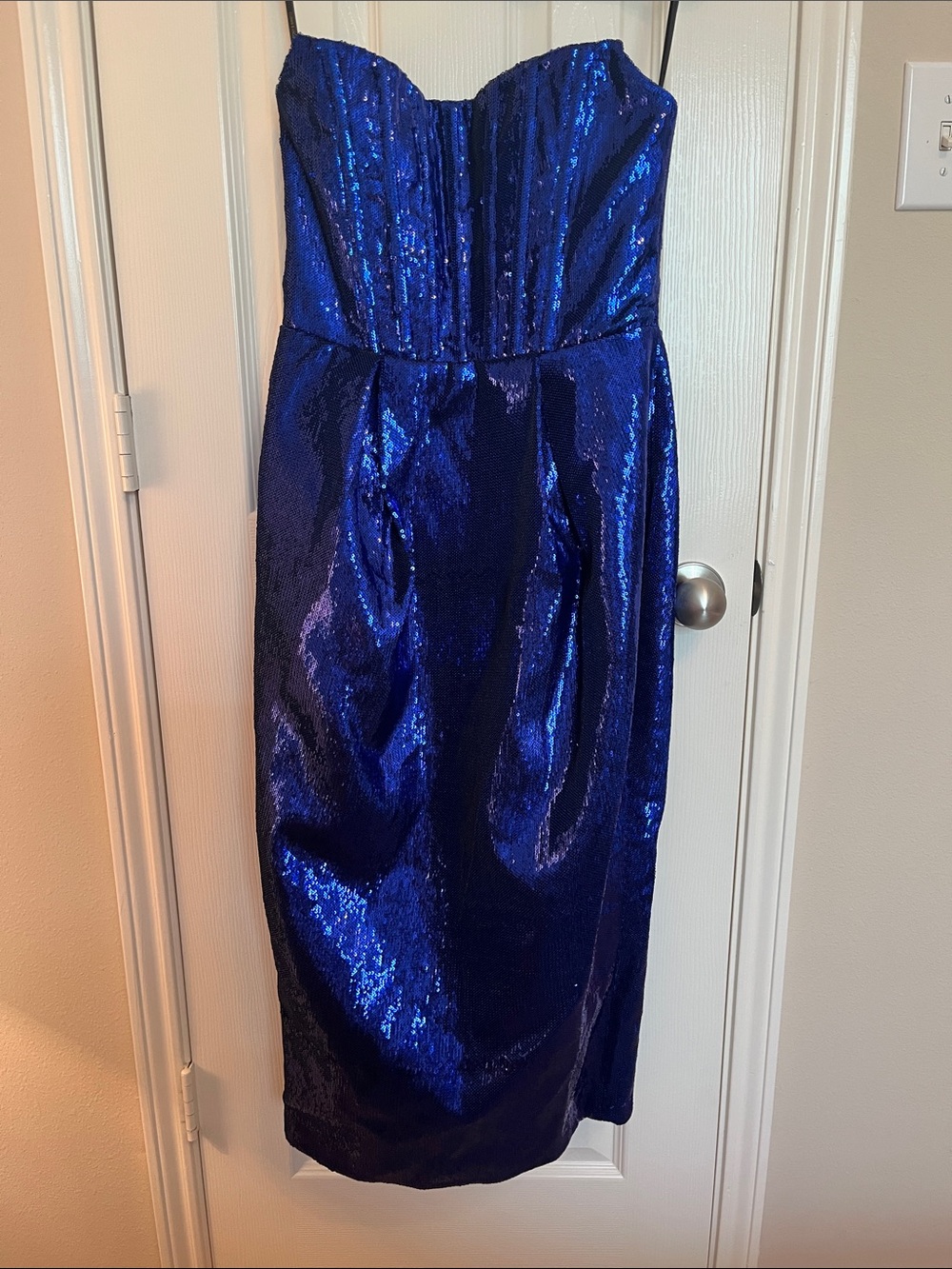 NWT Bronx & Banco Maraya Indigo Sequin Midi Corset Dress - Picture 2 of 16